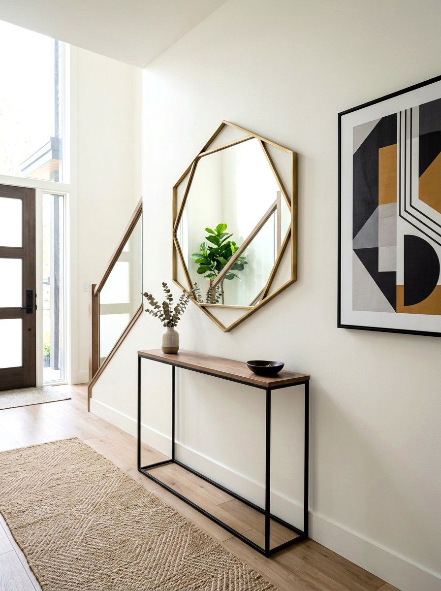 Geometric Entryway Mirror - 25 Spring Entryway Mirror Ideas