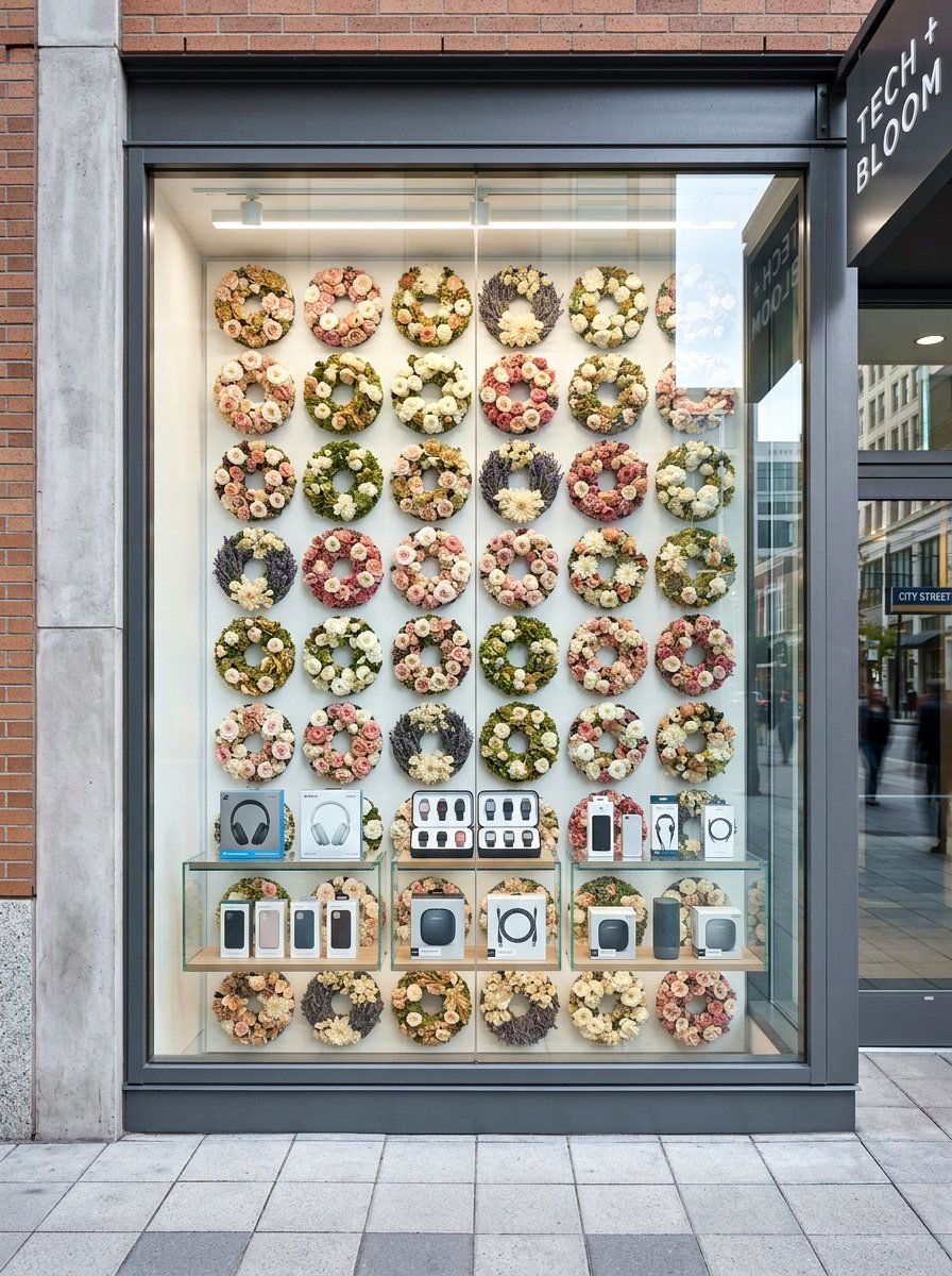 Geometric Floral Pattern - 25 Spring Store Window Ideas