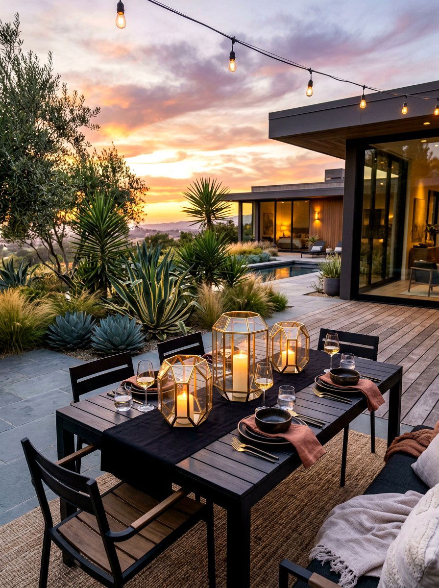 Geometric Glass Lantern - 25 Spring Garden Lantern Ideas