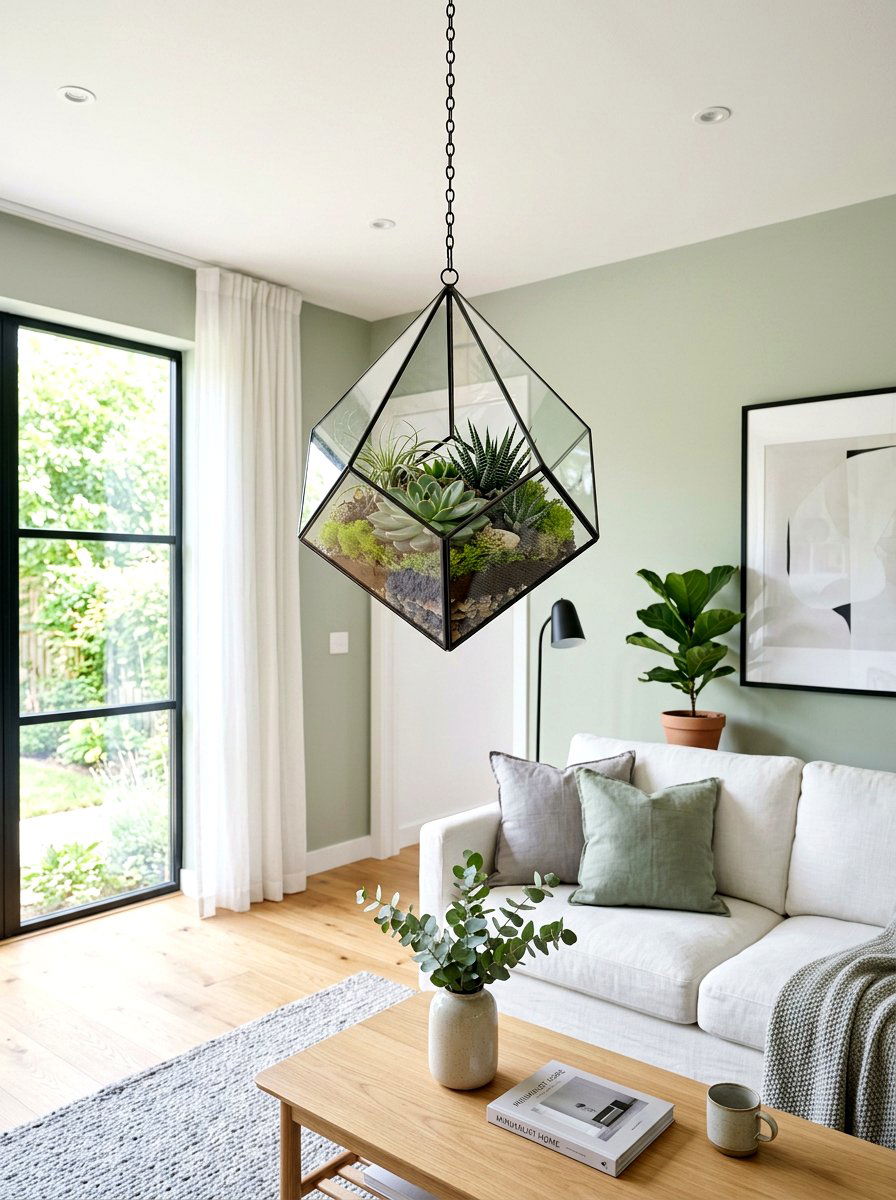Geometric Glass Terrarium - 25 Spring Hanging Terrarium Ideas