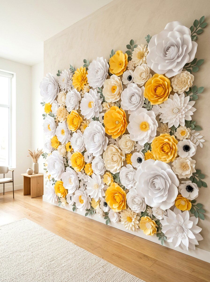 Geometric Gold Floral Frame - 25 Spring Wedding Photo Backdrop Ideas