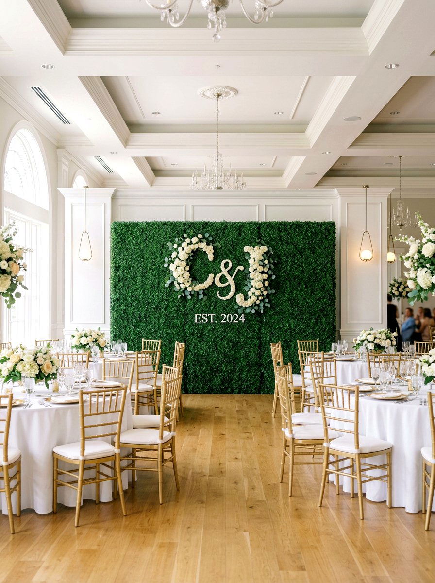 Geometric Gold Frame - 25 Spring Wedding Backdrop Ideas