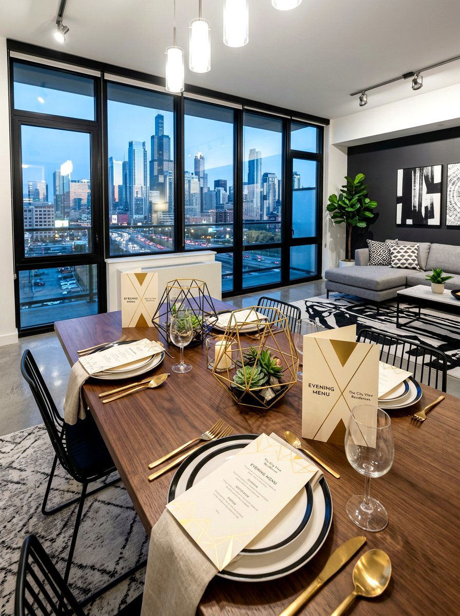 Geometric Menu Card - 25 Spring Menu Card Ideas