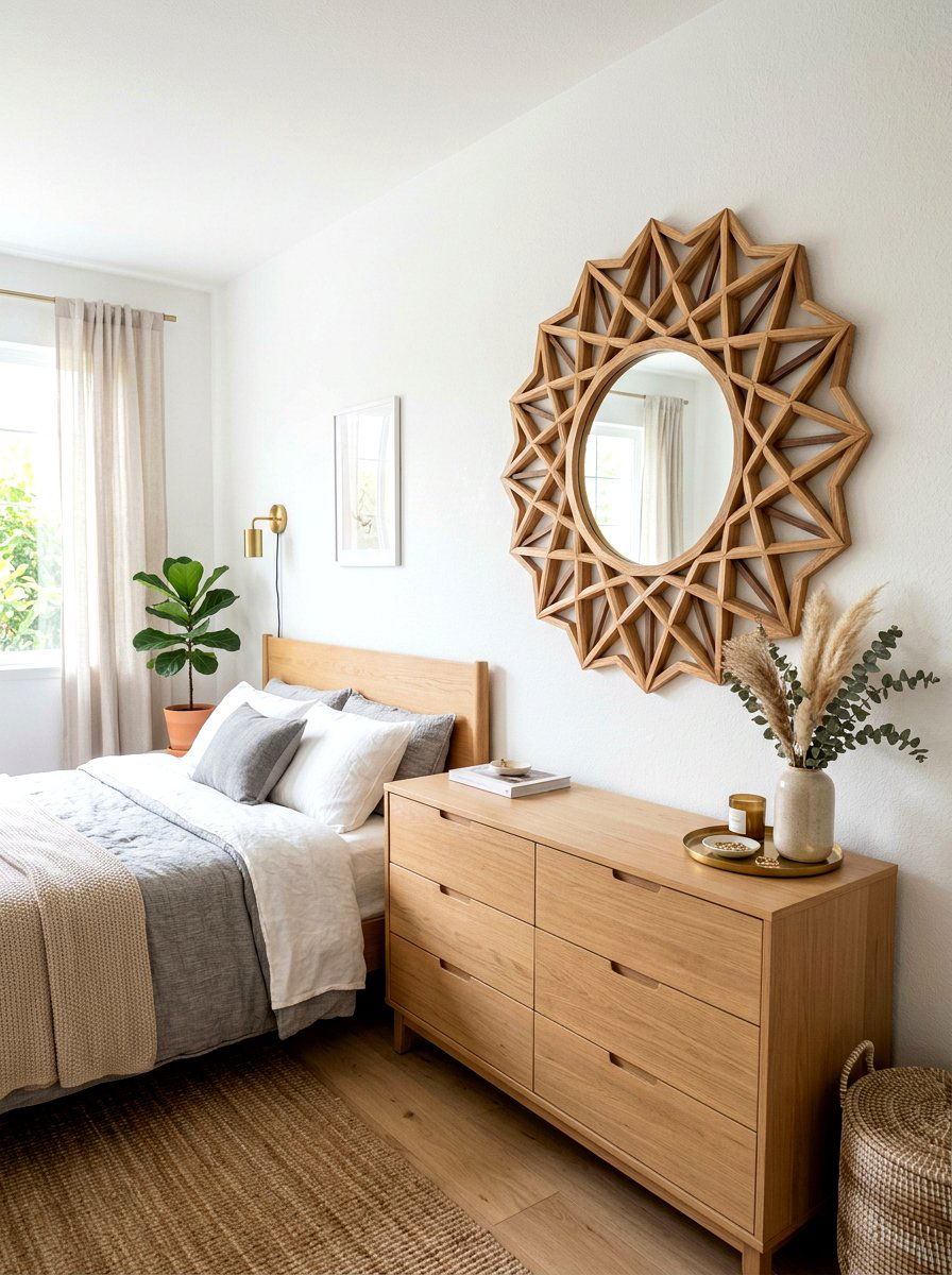 Geometric Mirror Frame - 25 Spring DIY Home Decor Ideas