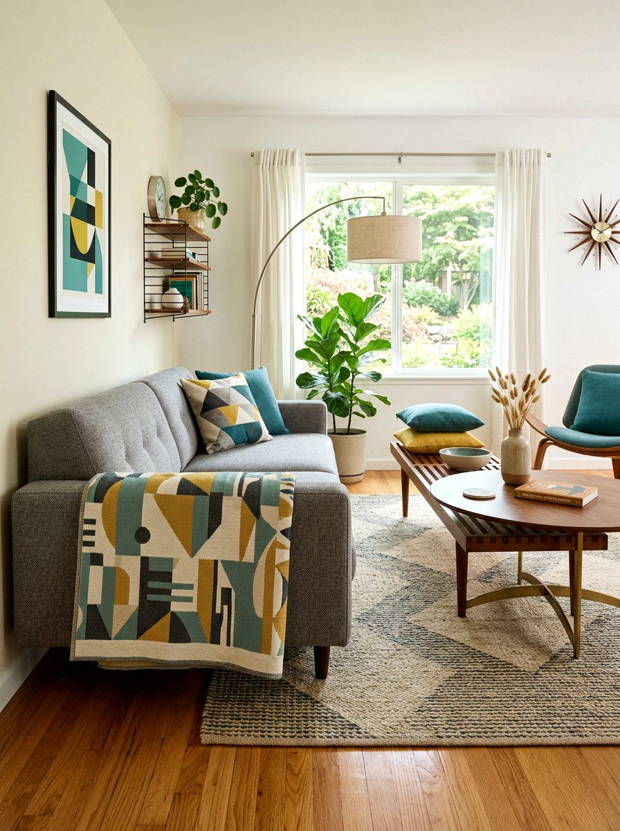 Geometric Pattern Cotton Blanket - 25 Spring Cotton Throw Ideas