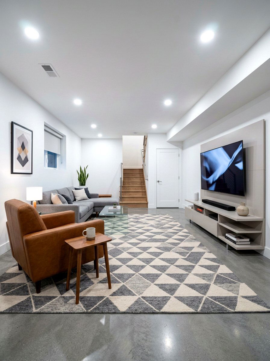Geometric Rug Basement - 25 Spring Rug Ideas