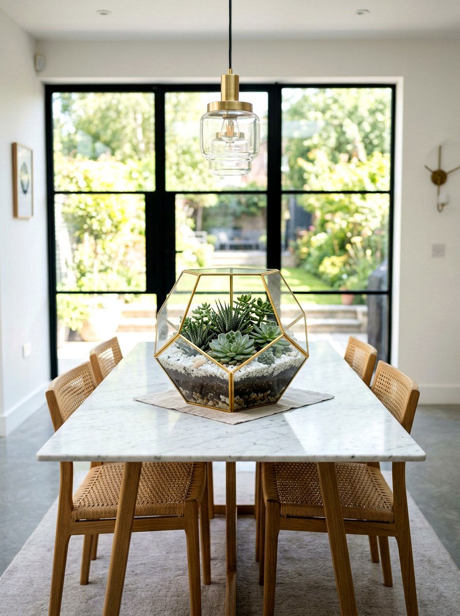 Geometric Succulent Terrarium - 25 Spring DIY Terrarium Ideas