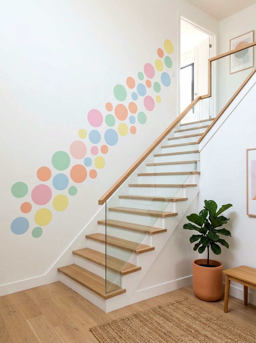 Geometric Wall Decal - 25 Spring Stairway Wall Decor Ideas