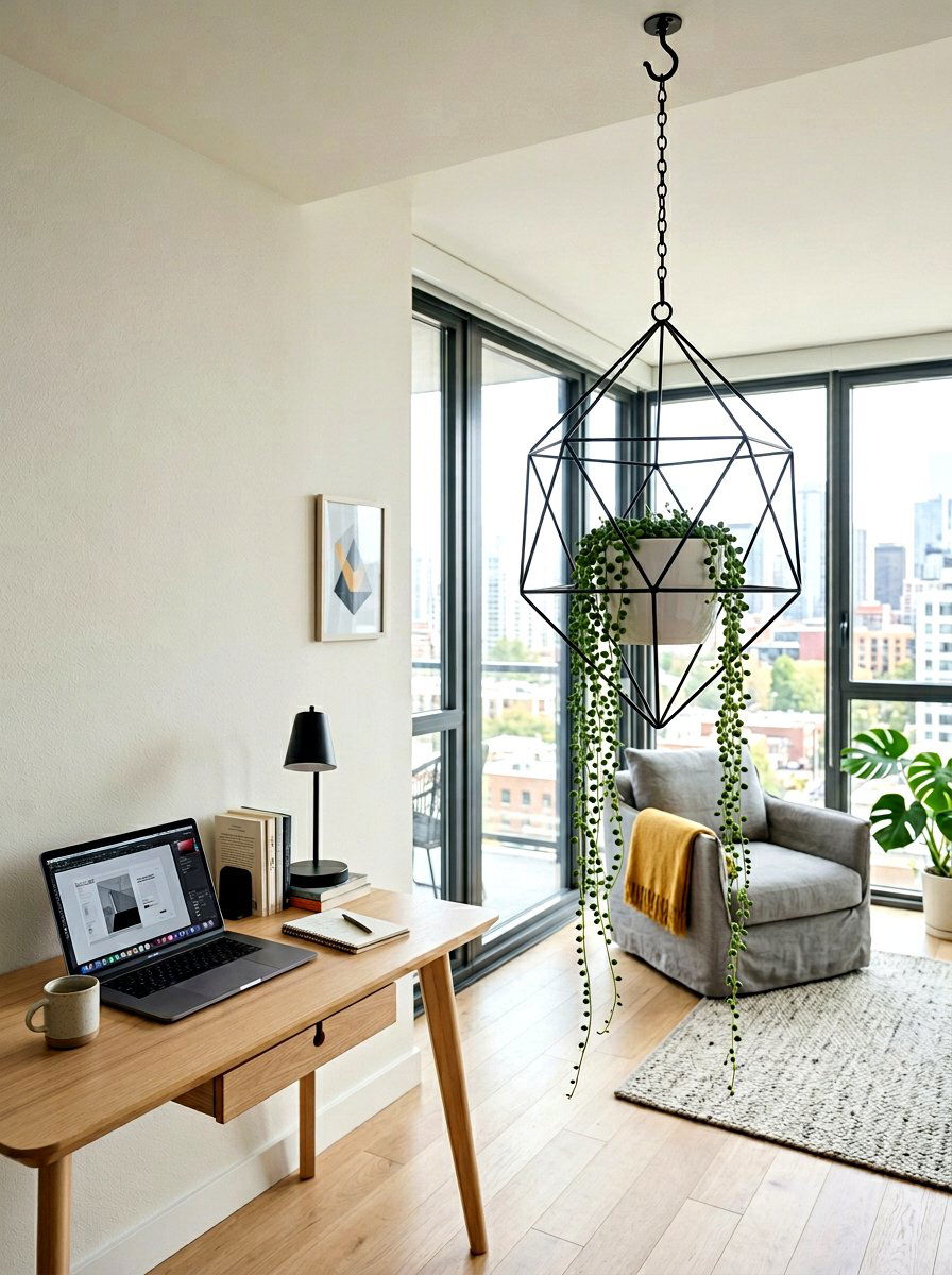Geometric Wire Plant Hanger - 25 Spring Plant Hanger Ideas