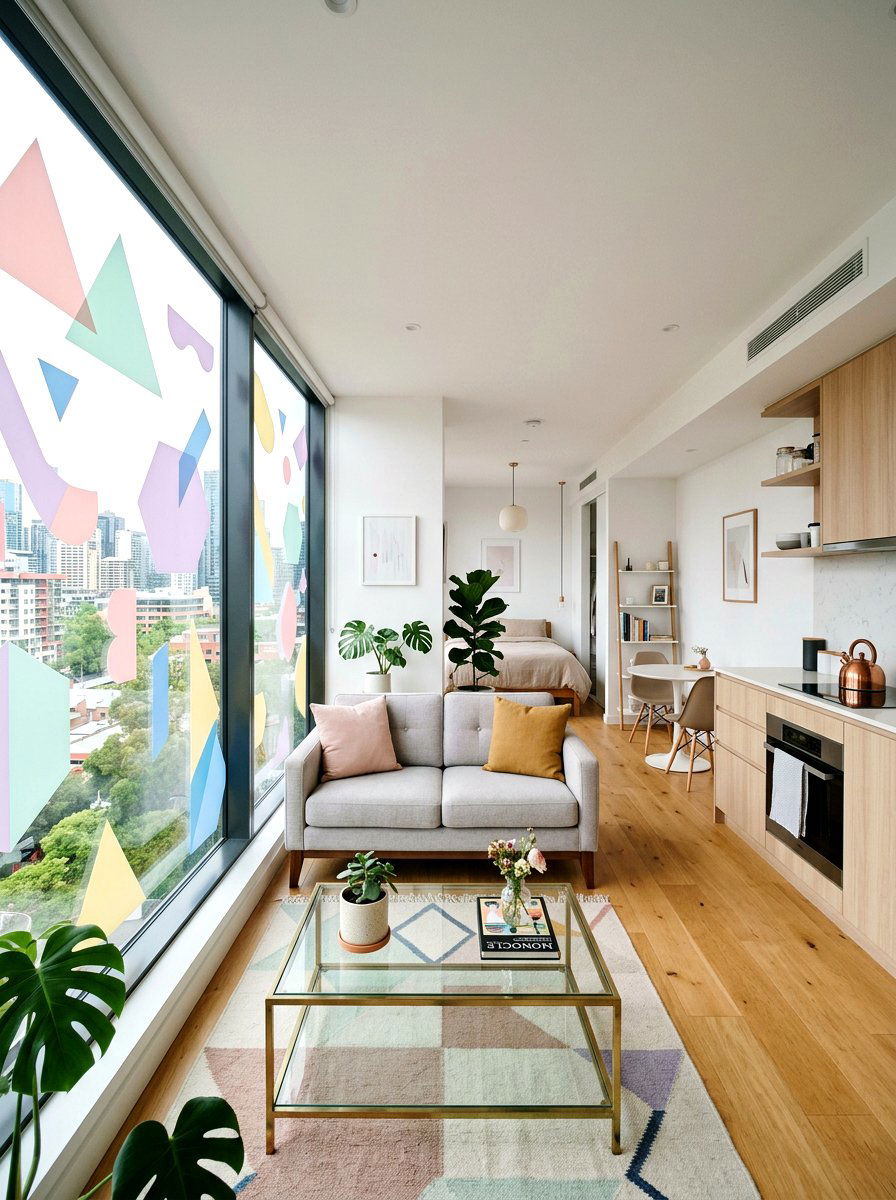 Geometric pastel window decals - 25 Spring Window Cling Ideas