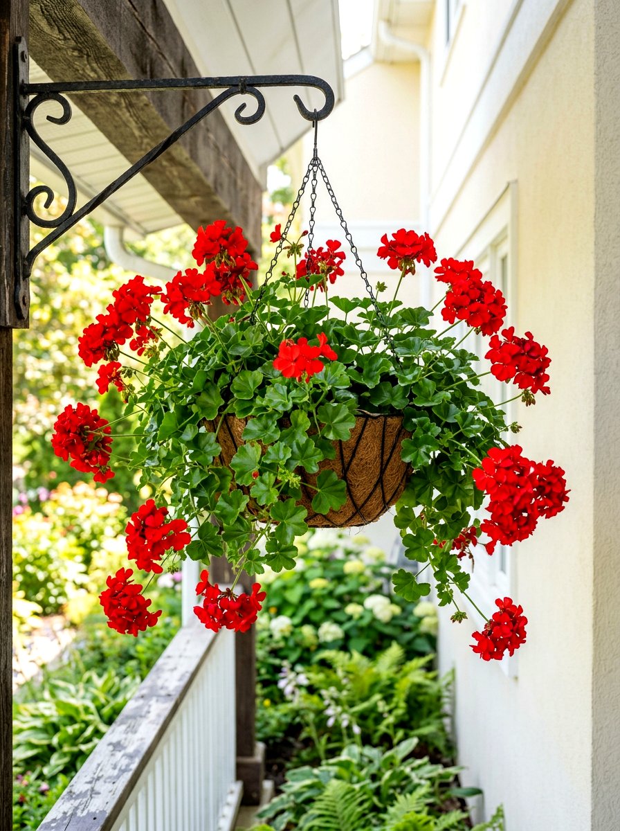 Geranium Hanging Basket - 25 Spring Hanging Basket Flower Ideas