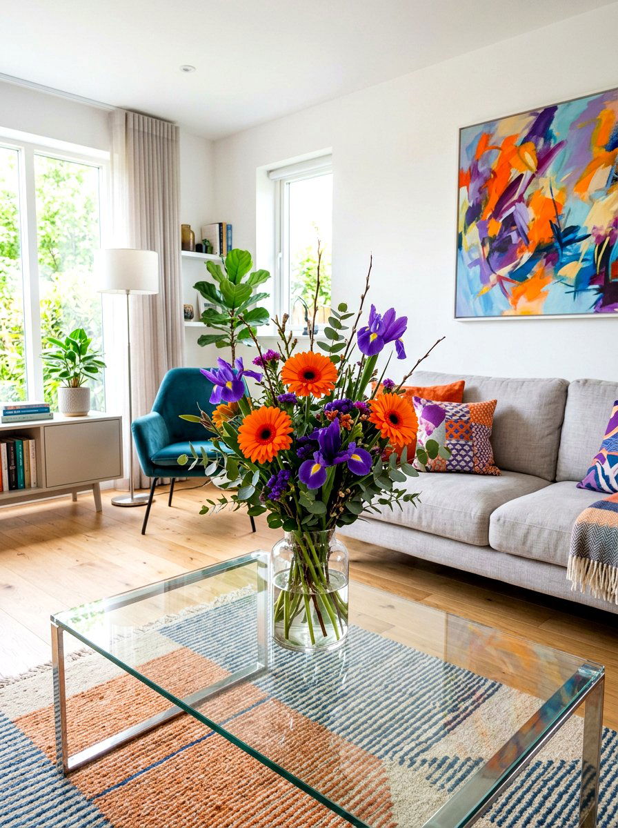 Gerbera Daisy and Iris - 25 Spring Mixed Bouquet Ideas