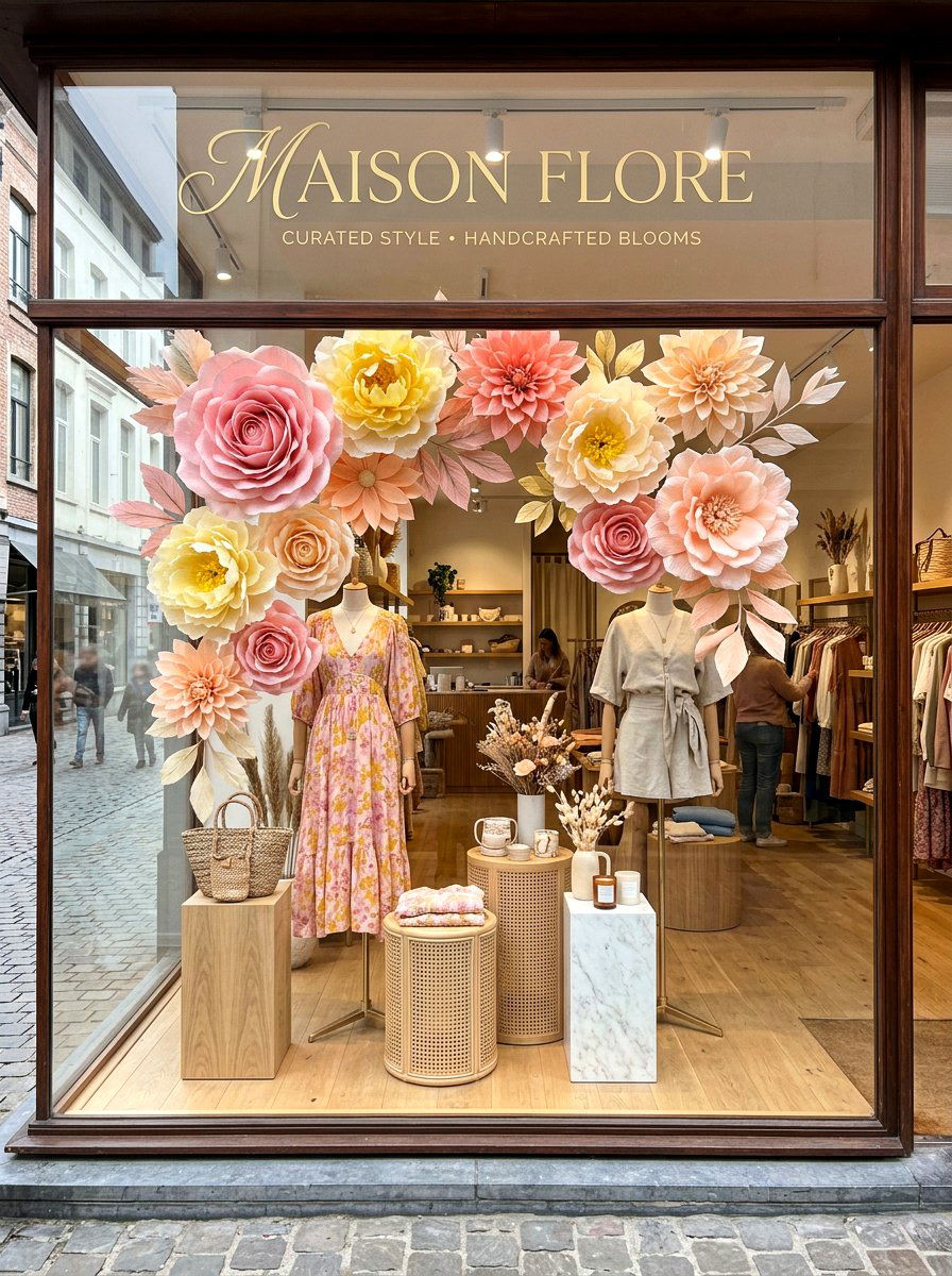 Giant Paper Flowers - 25 Spring Shop Window Ideas