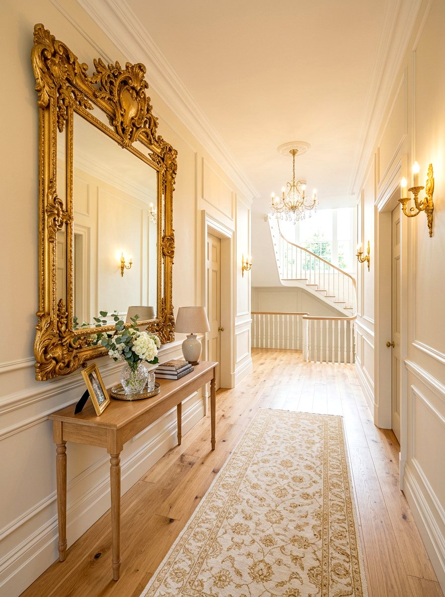 Gilded Mirror Hallway - 25 Spring French Country Decor Ideas
