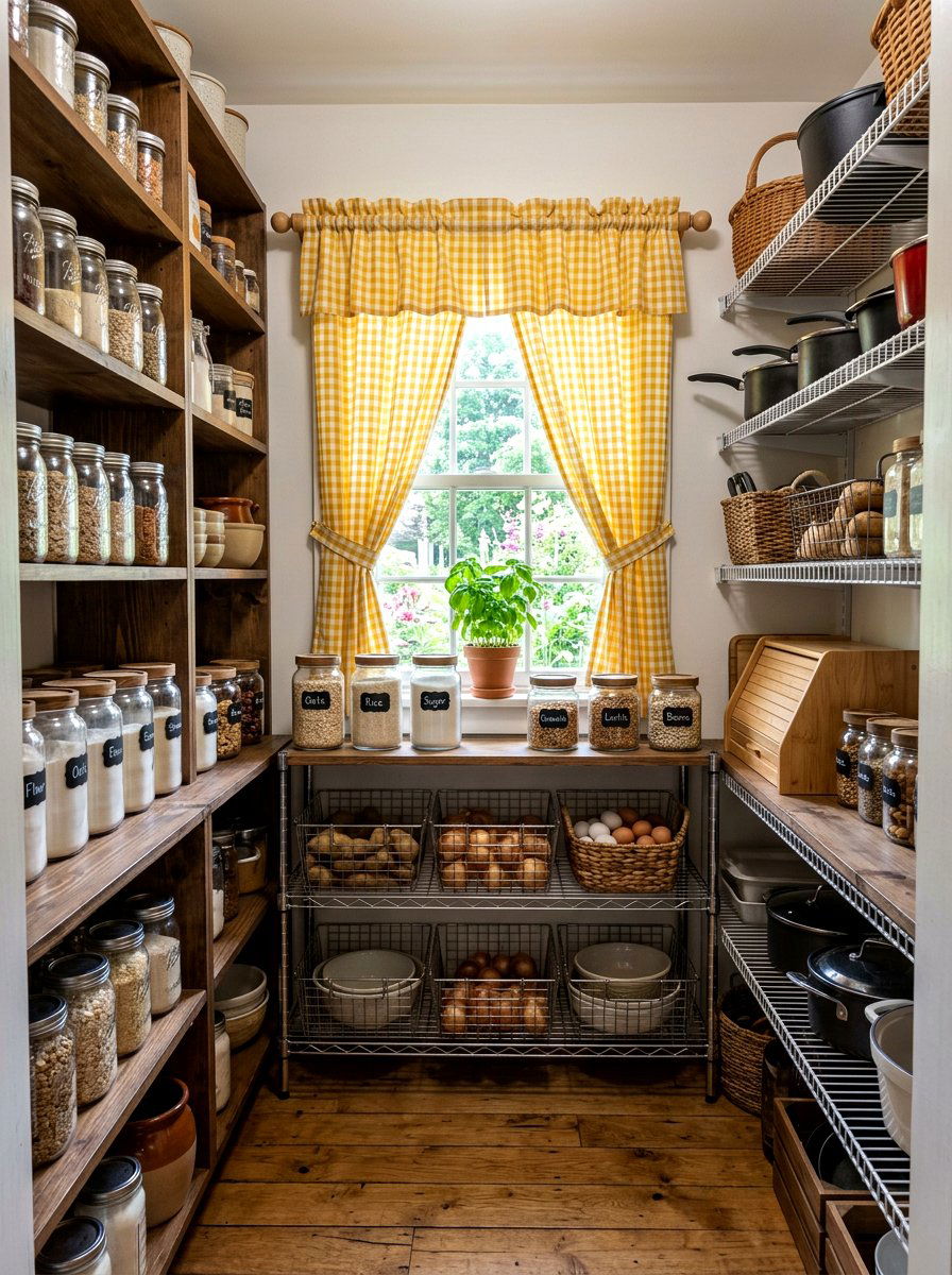 Gingham Check Cafe Curtain - 25 Spring Window Treatment Ideas