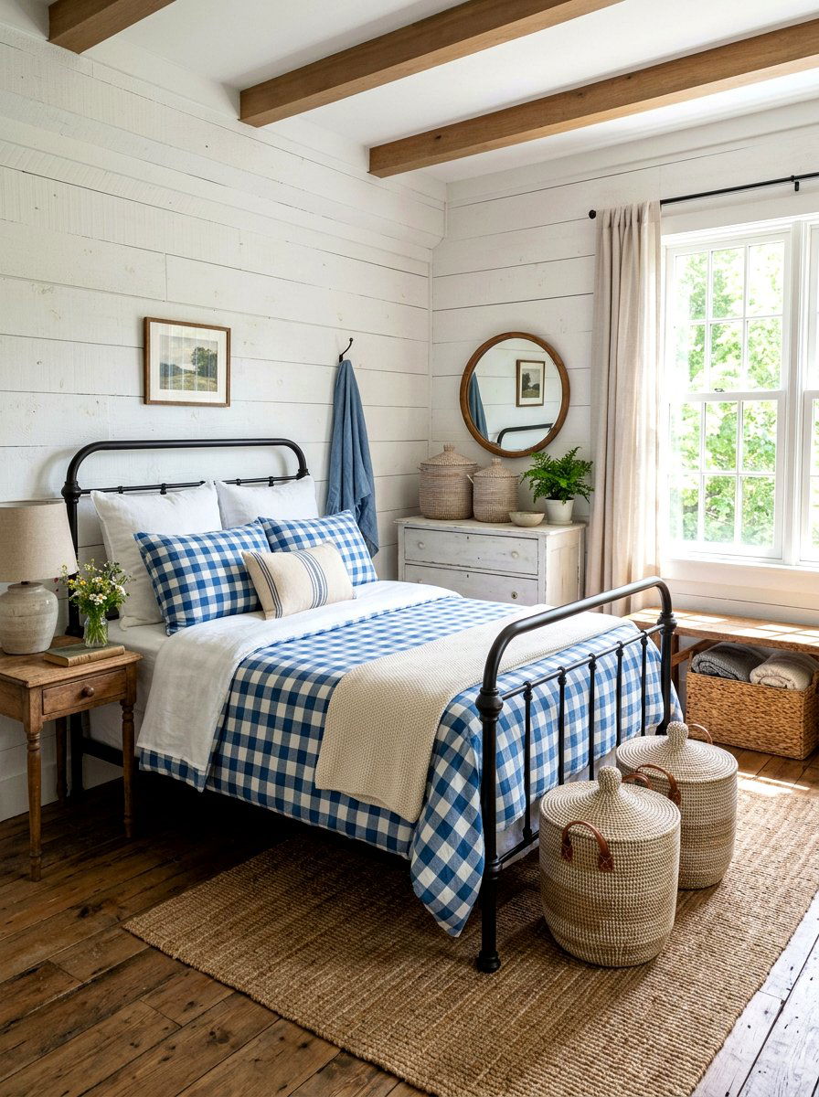 Gingham Comforter - 25 Spring Bed Styling Ideas