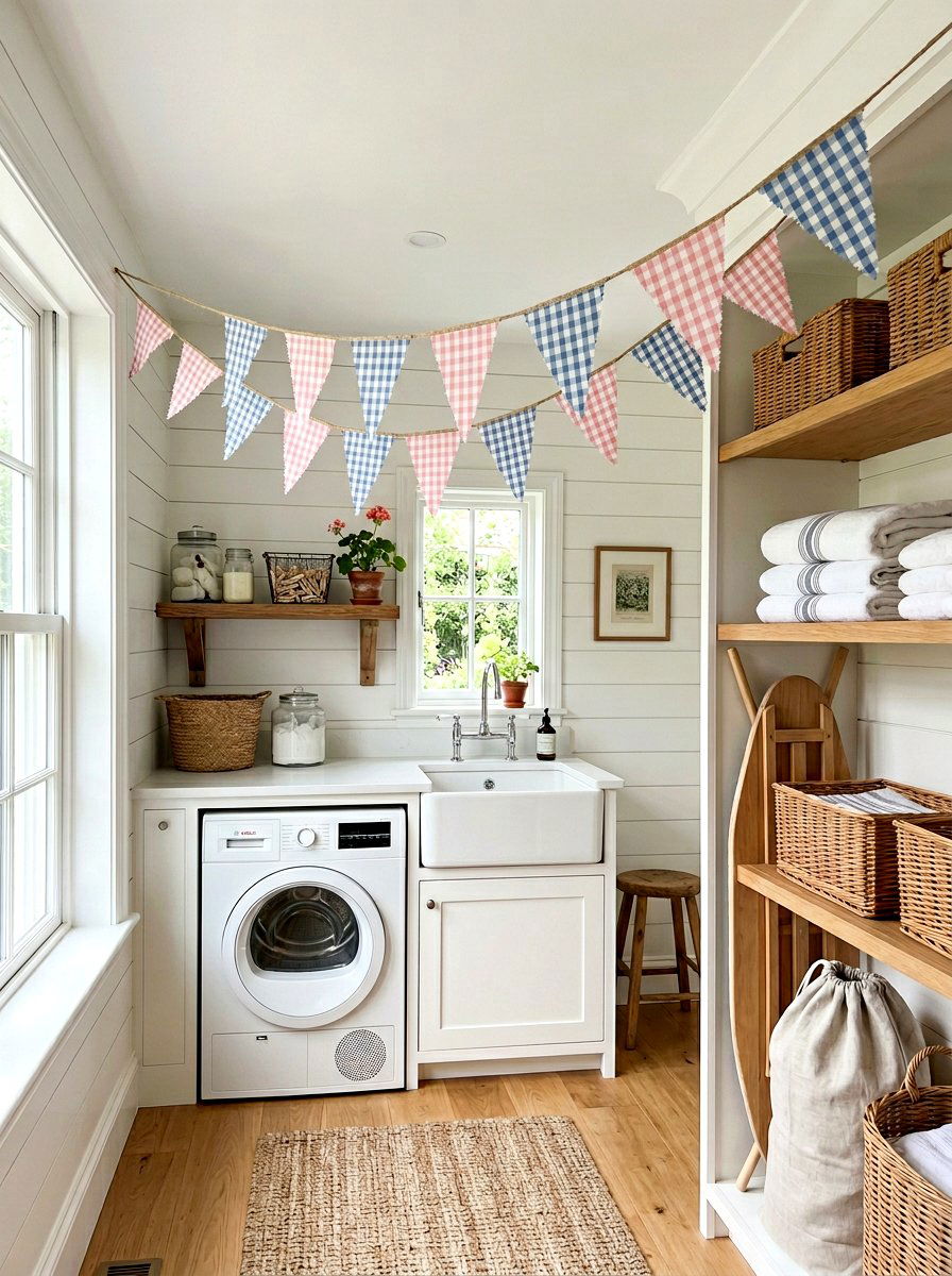 Gingham Fabric Flags - 25 Spring Bunting Ideas