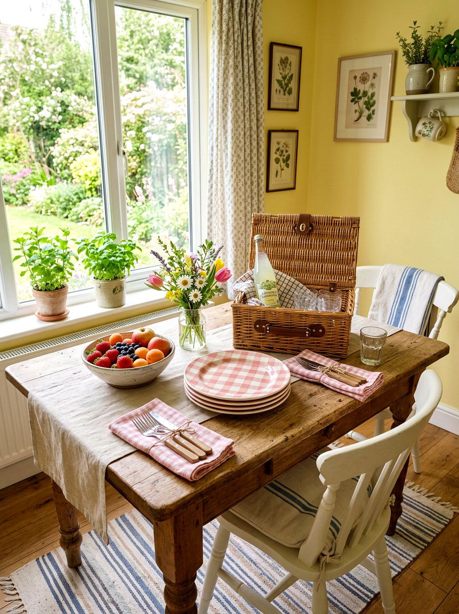Gingham Pattern Spring Picnic Plates - 25 Spring Plate Decor Ideas
