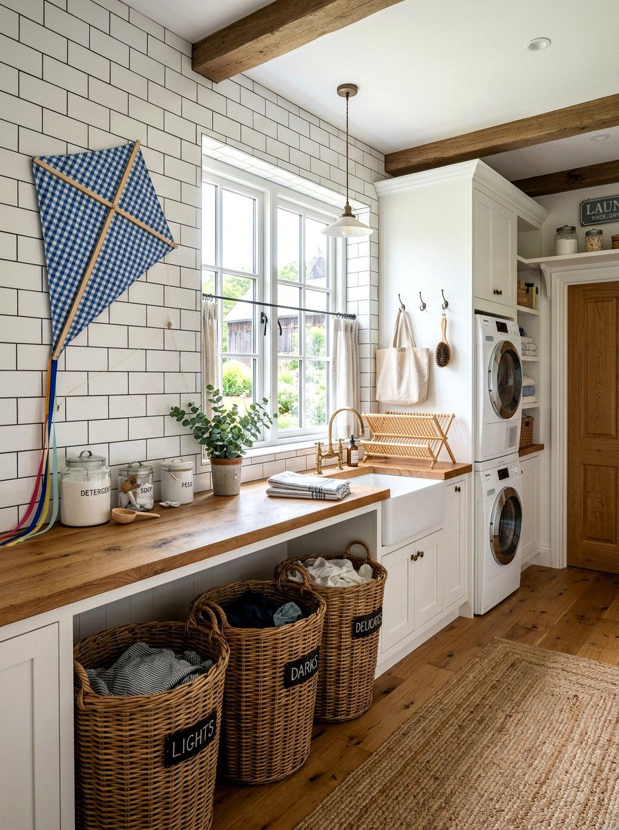 Gingham Patterned Wall Kite - 25 Spring Kite Decor Ideas