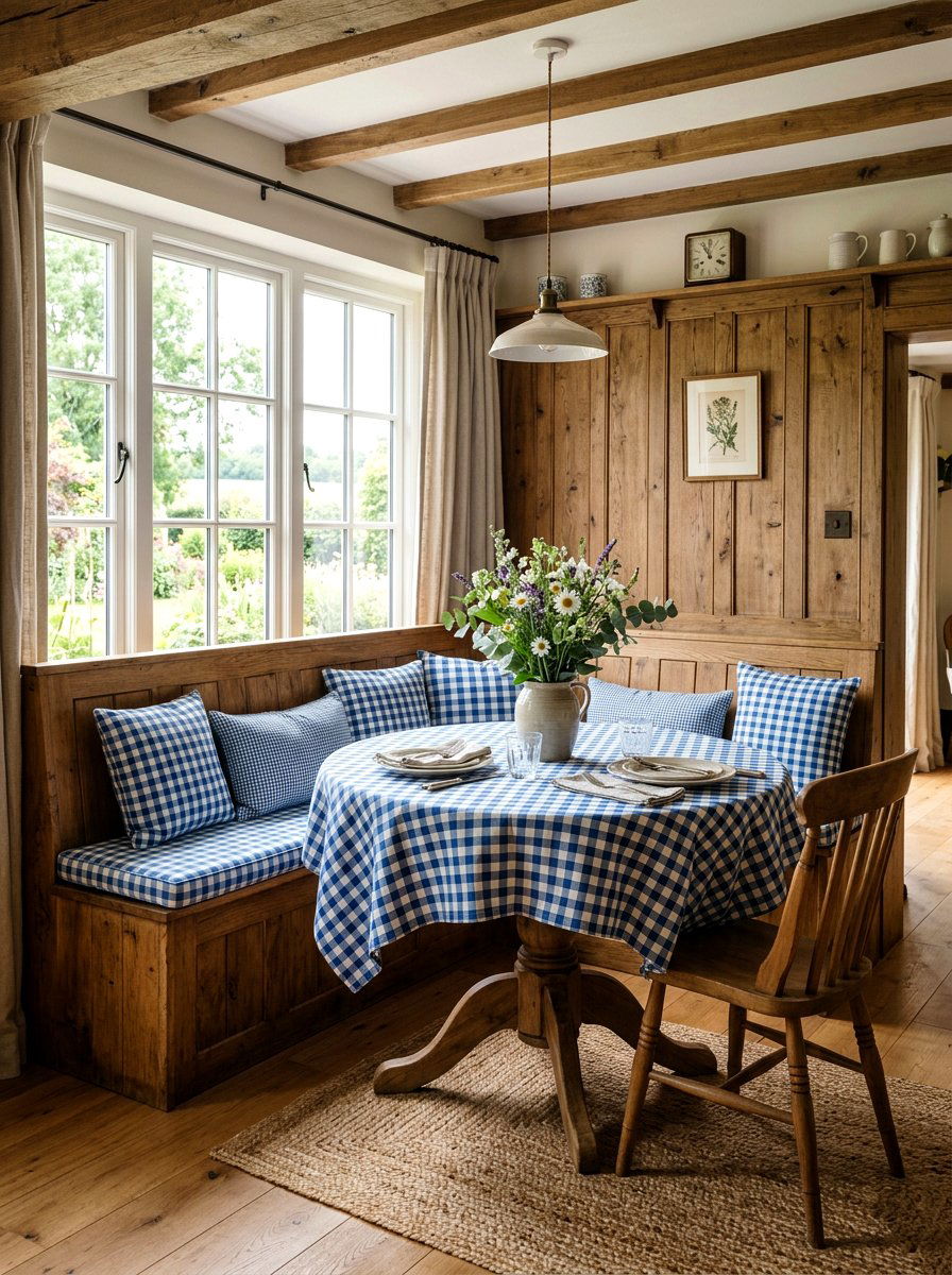 Gingham Print Accent - 25 Spring Cheap Decor Ideas