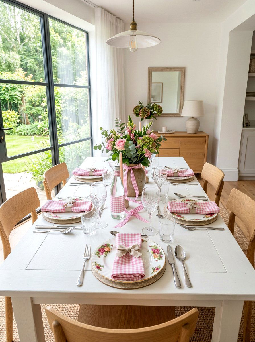 Gingham Print Decor - 25 Spring High Tea Decor Ideas