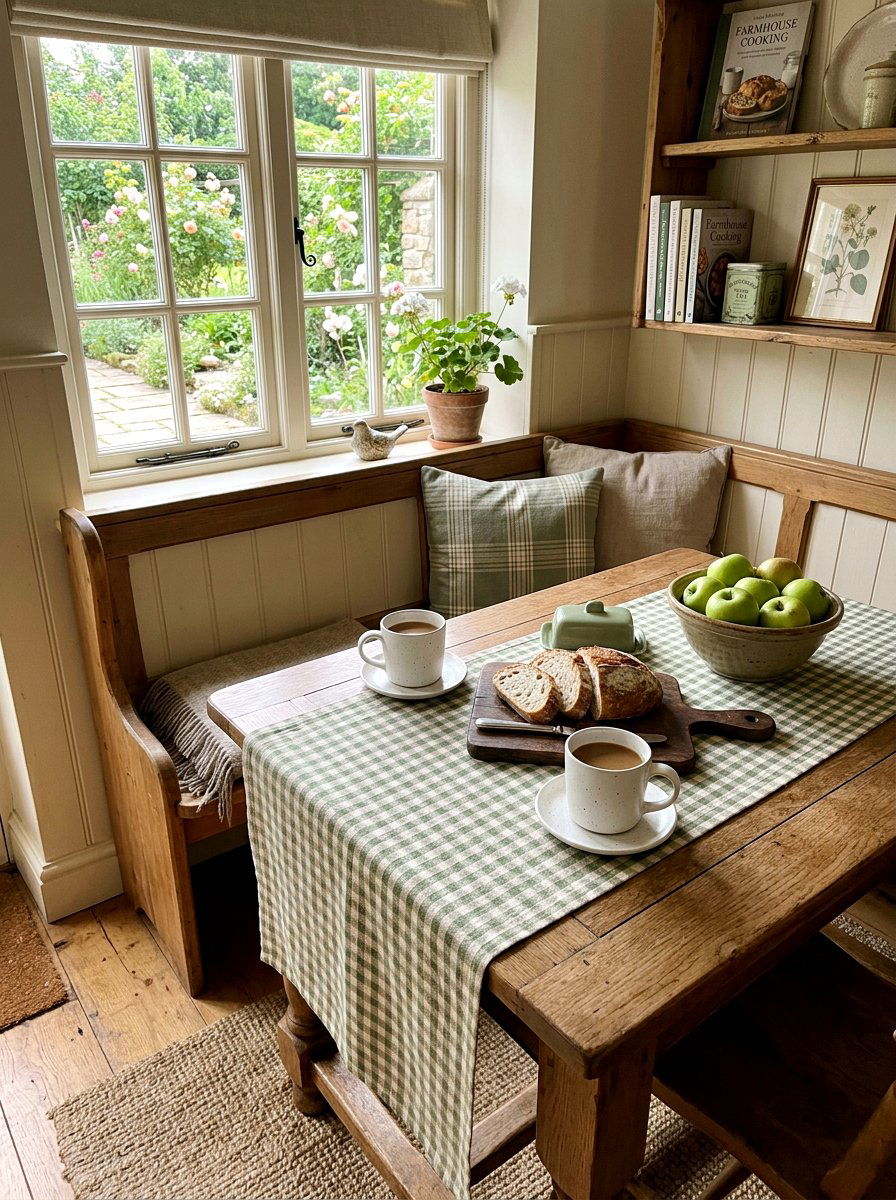 Gingham Table Runner - 25 Spring Table Runner Ideas