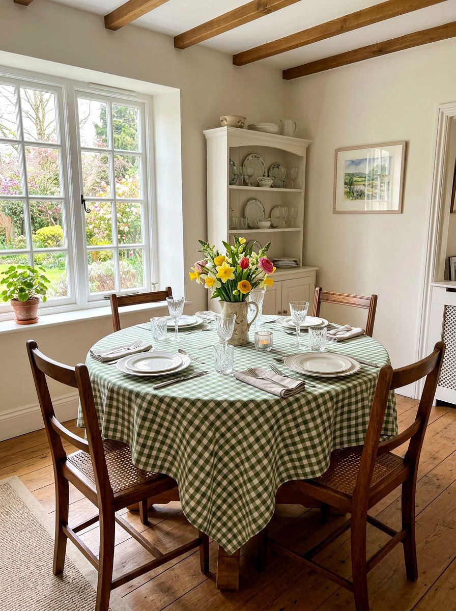 Gingham Tablecloth - 25 Spring Rental Friendly Decor Ideas