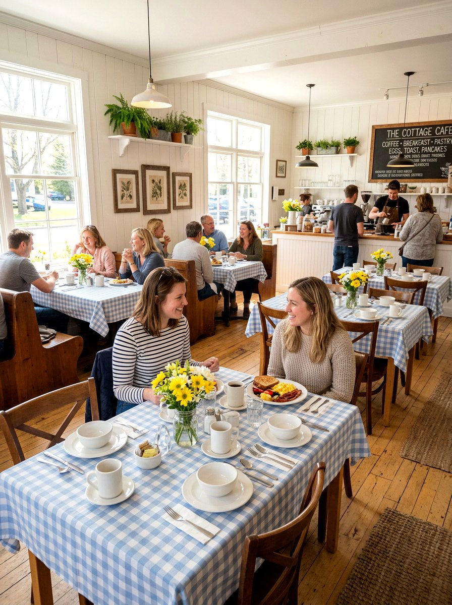 Gingham tablecloth pattern - 25 Spring Restaurant Decor Ideas