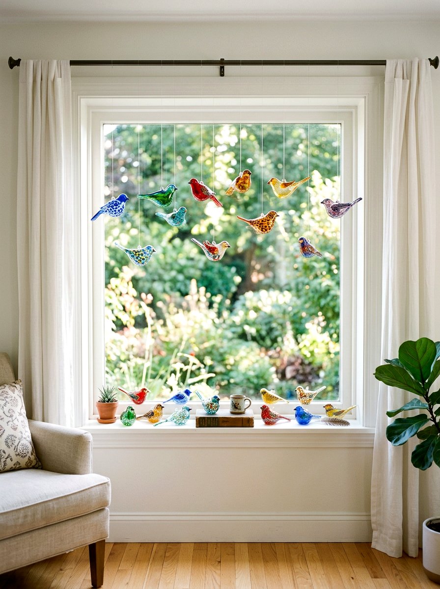 Glass Bird Ornament - 25 Spring Bird Decor Ideas