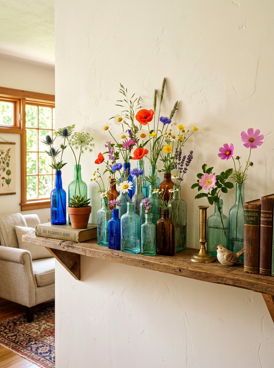 Glass Bottle Bouquet - 25 Spring DIY Flower Arrangement Ideas