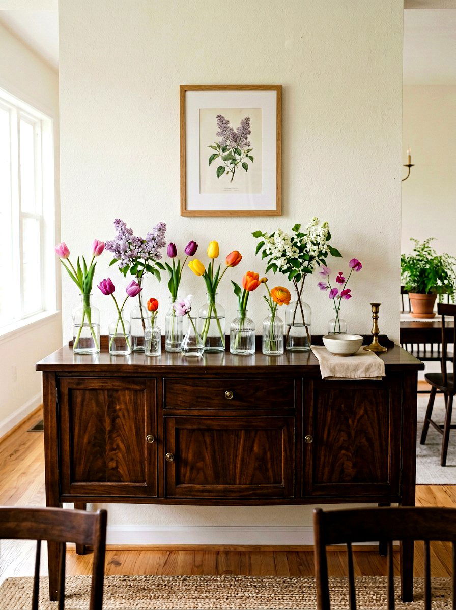 Glass Bottle Bud Vases - 25 Spring DIY Craft Ideas