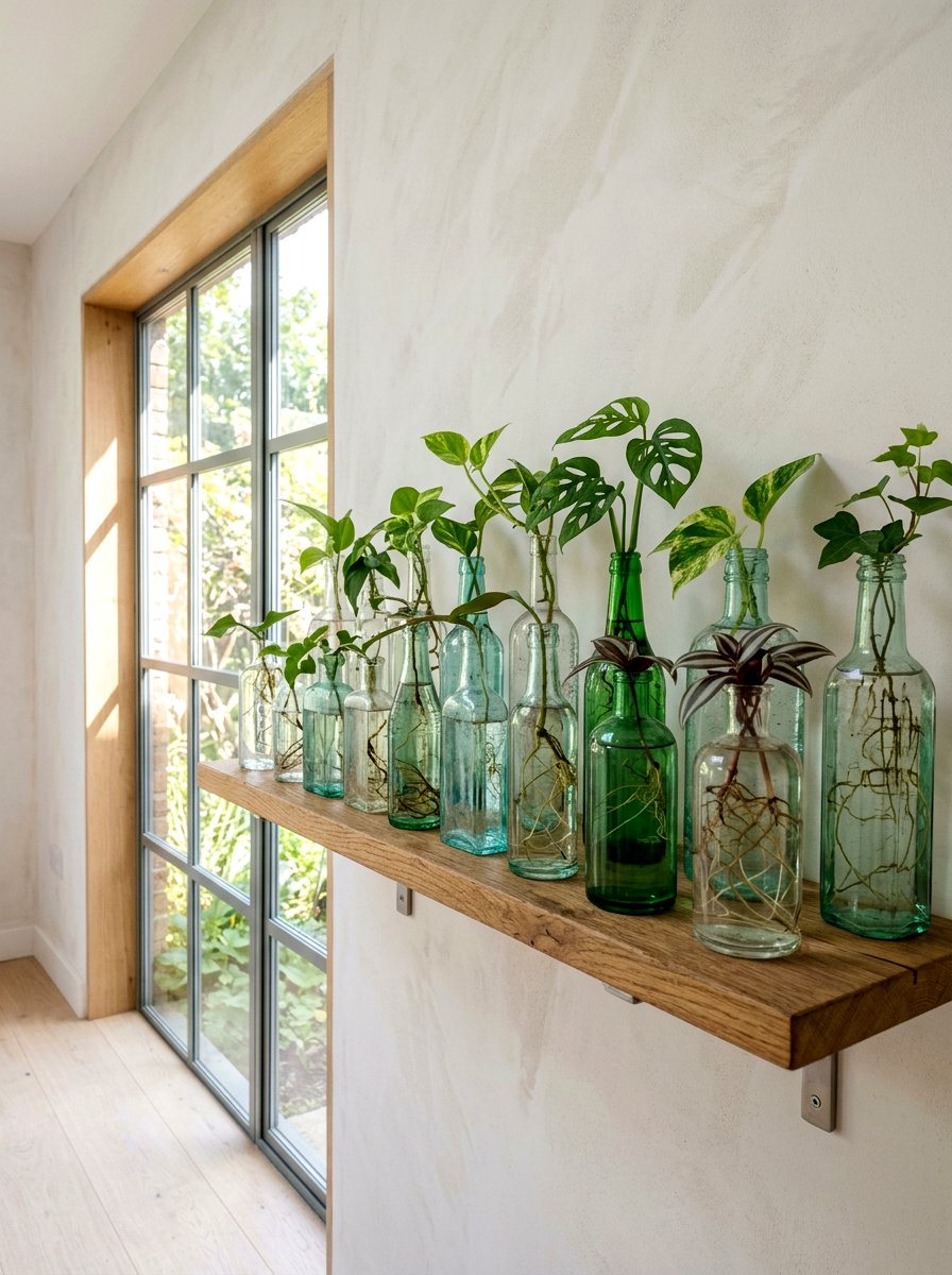 Glass Bottle Propagation - 25 Spring Kitchen Windowsill Ideas