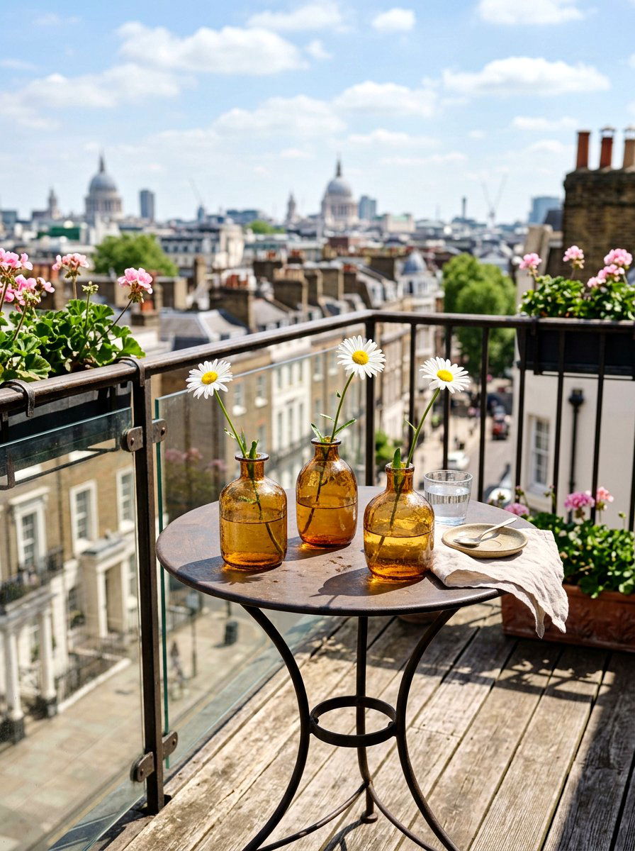 Glass Bud Vase - 25 Spring Balcony Table Decor Ideas