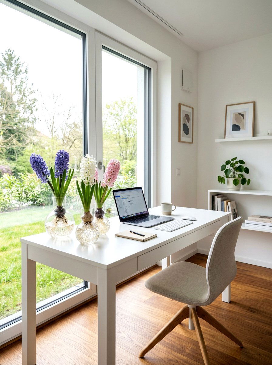 Glass Bulb Hyacinths - 25 Spring Flower Vase Ideas