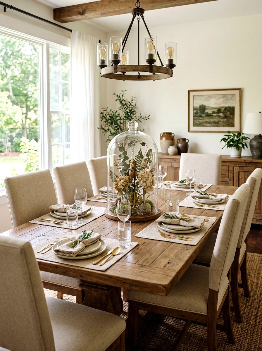 Glass Cloche Centerpiece - 25 Spring Glass Decor Ideas