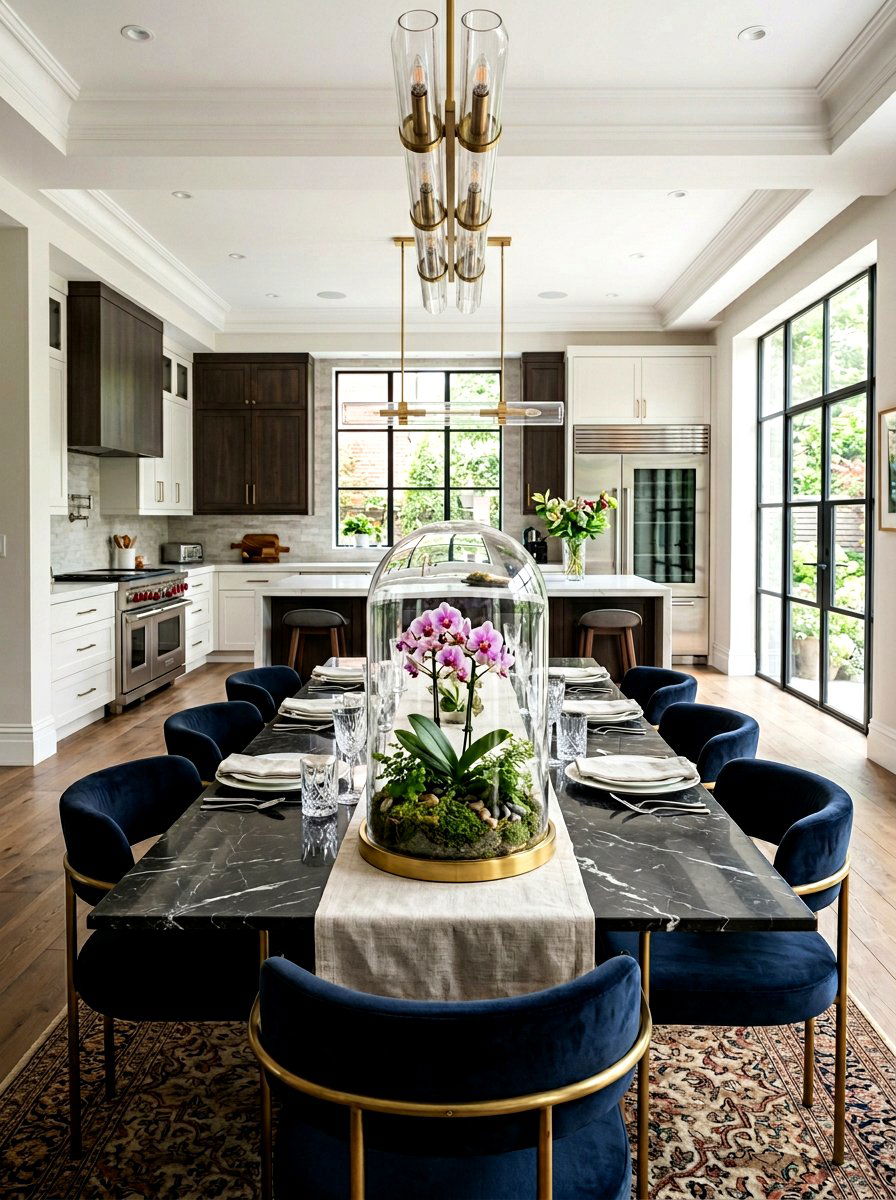 Glass Cloche Display - 25 Spring Kitchen Table Arrangement Ideas