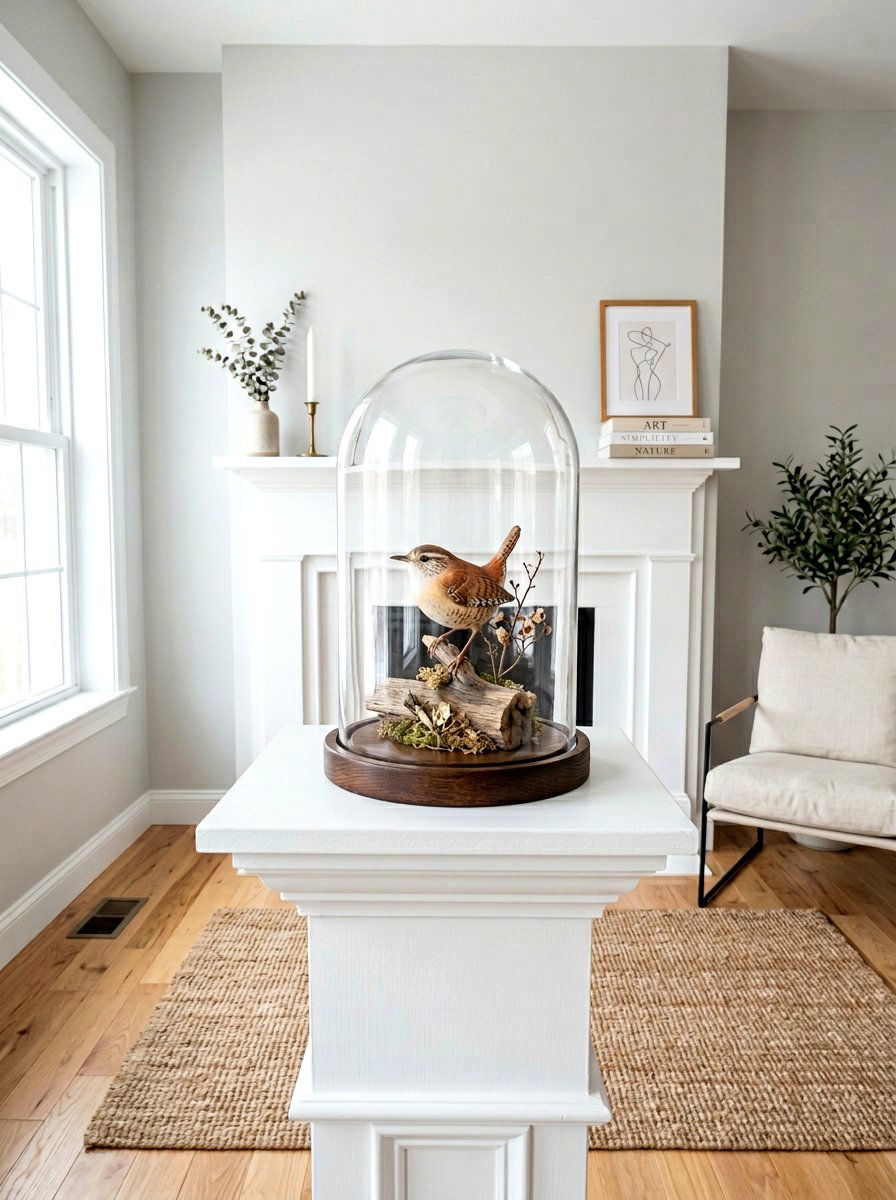 Glass Cloche Display - 25 Spring Mantel Arrangement Ideas