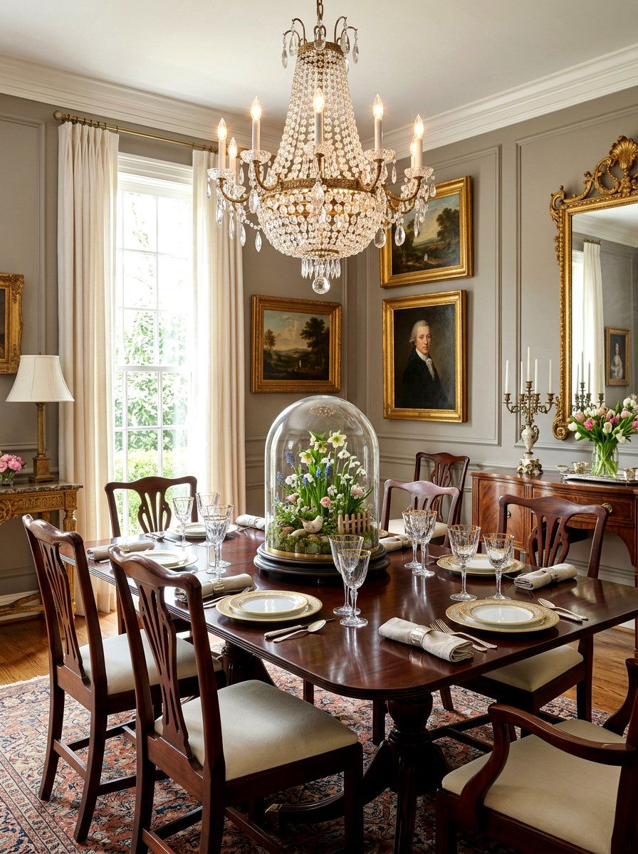 Glass Cloche Spring Display - 25 Spring Centerpiece Ideas