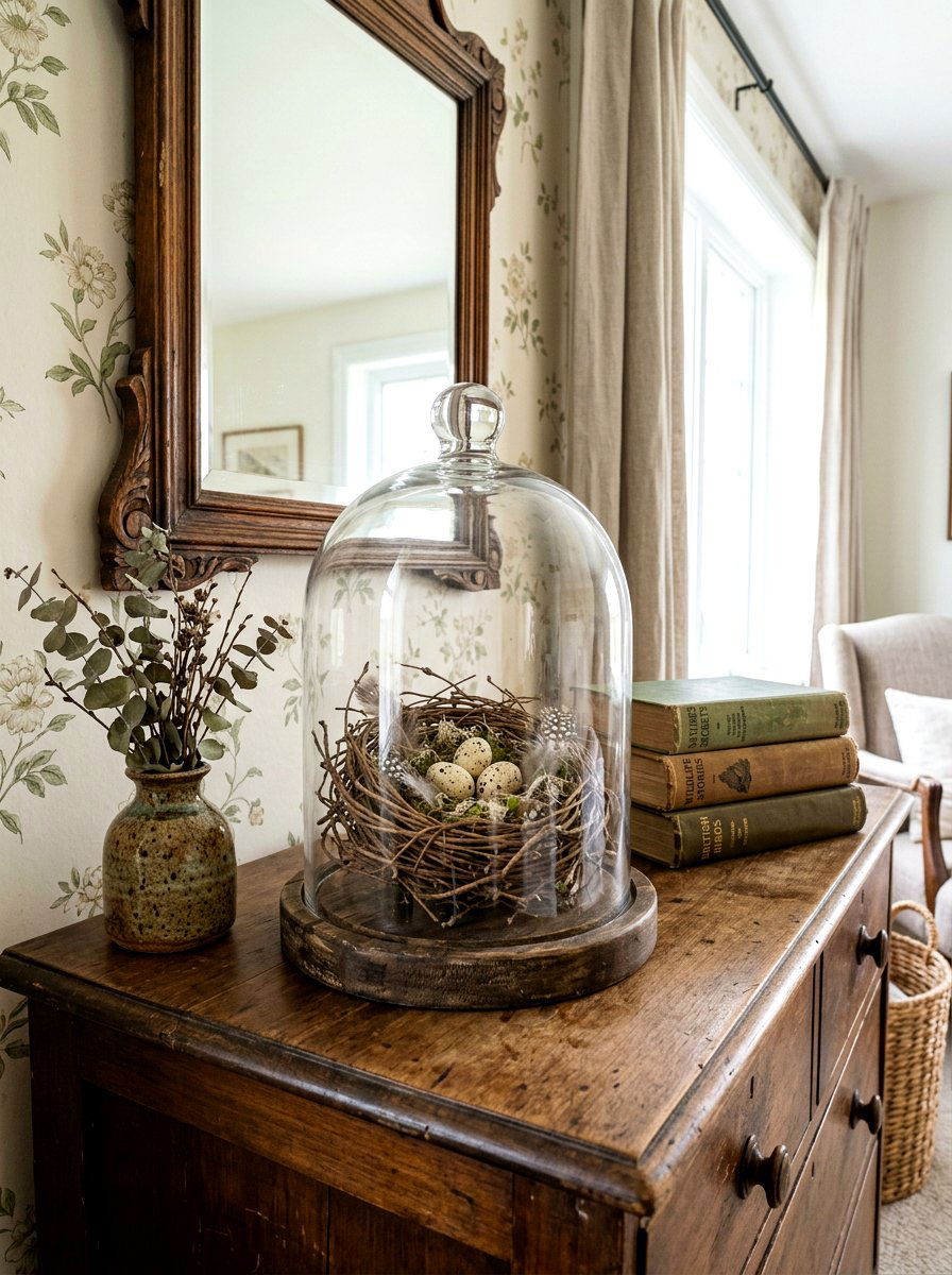 Glass Cloche - 25 Spring Bedroom Dresser Decor Ideas