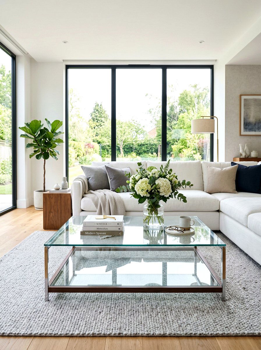 Glass Coffee Table - 25 Spring Home Refresh Ideas