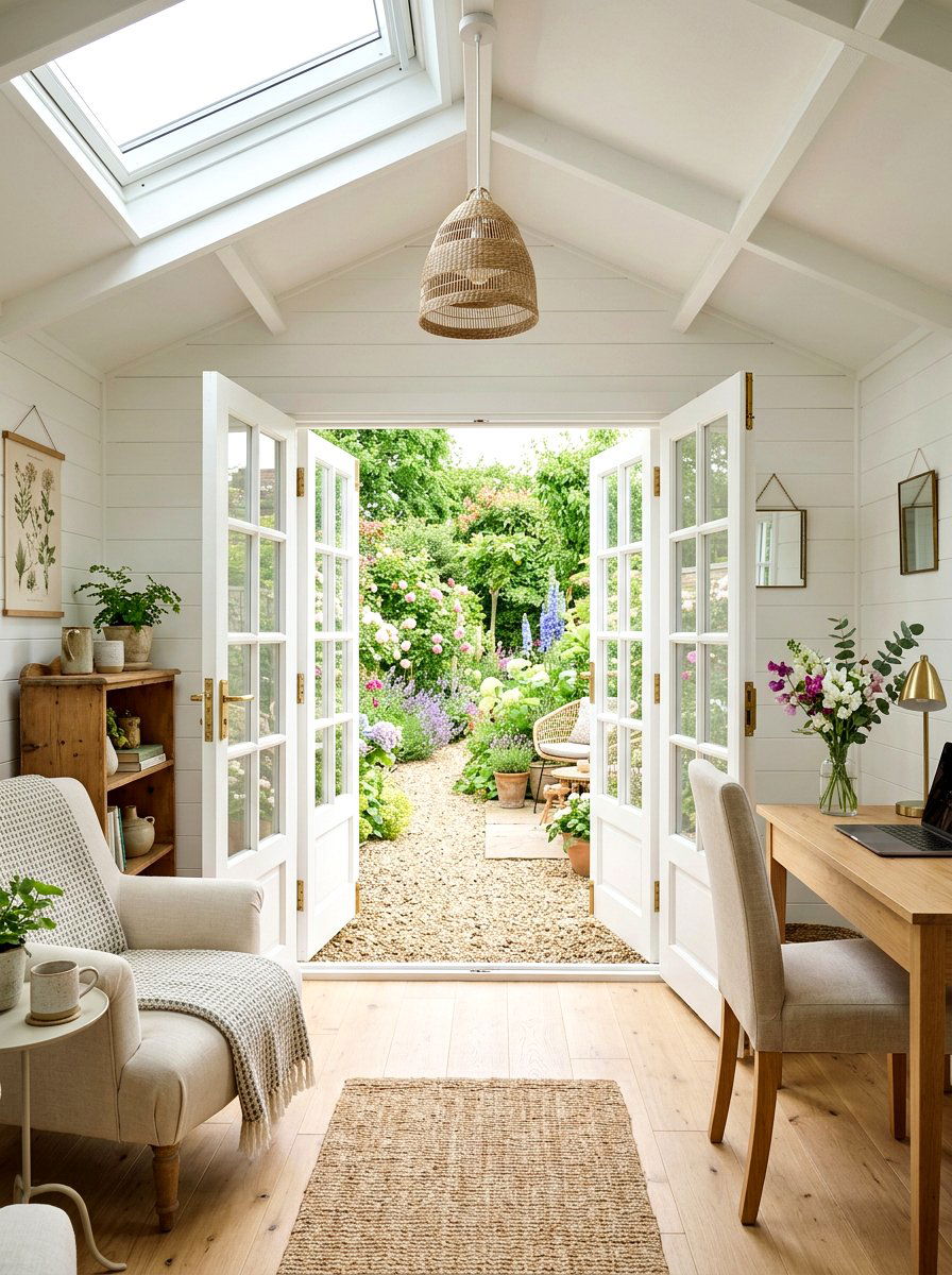 Glass Door - 25 Spring She Shed Decor Ideas