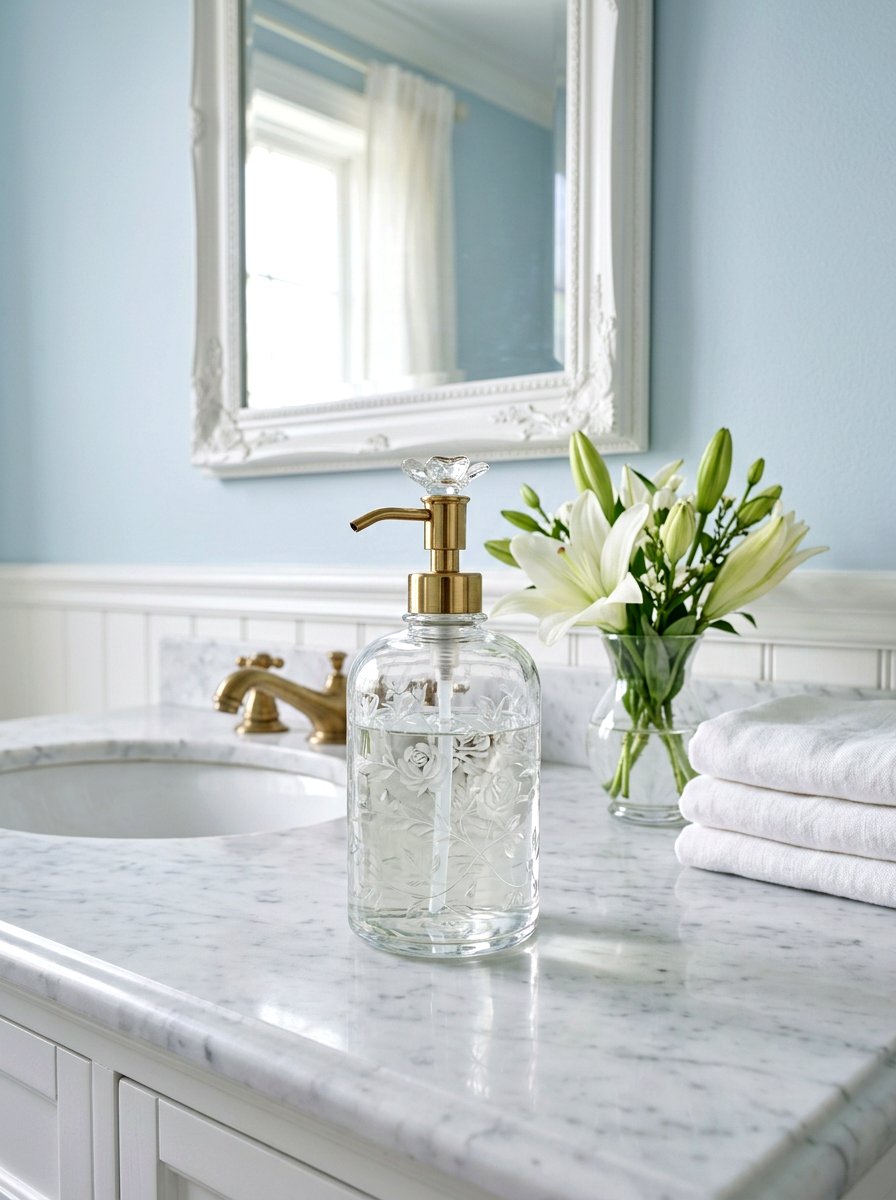 Glass Flower Soap Dispenser - 25 Spring Soap Dispenser Ideas