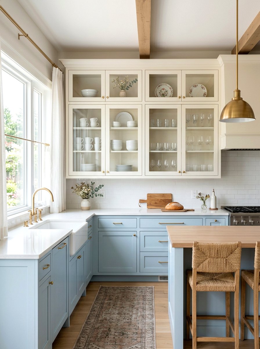 Glass Front Cabinet Styling - 25 Spring Kitchen Cabinet Decor Ideas