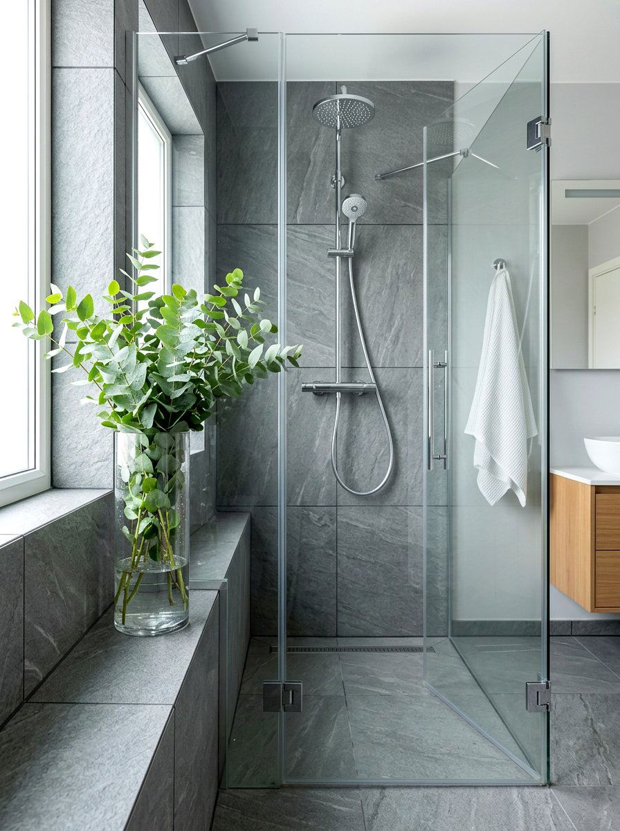 Glass Jar Eucalyptus Display - 25 Spring Bathroom Jar Ideas