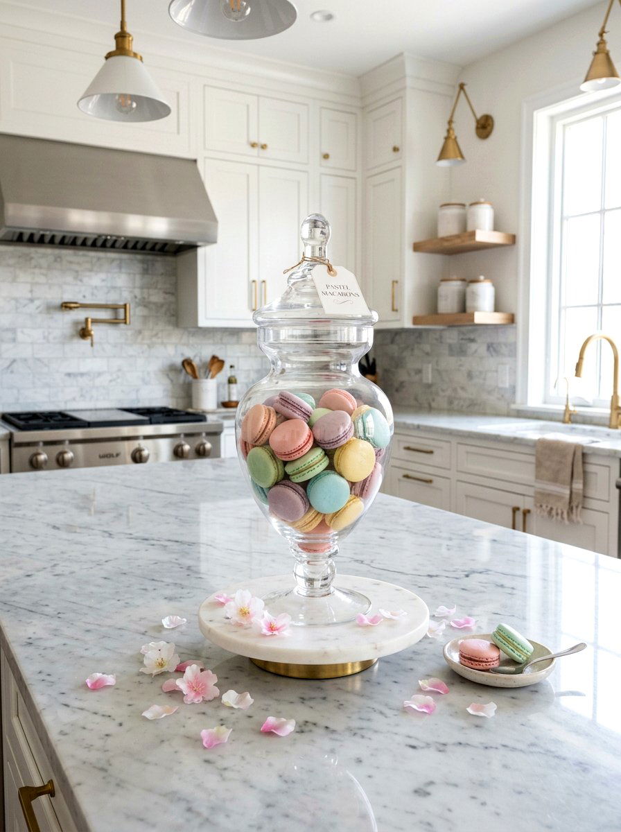 Glass Jar With Pastel Cookies - 25 Spring Cookie Jar Ideas