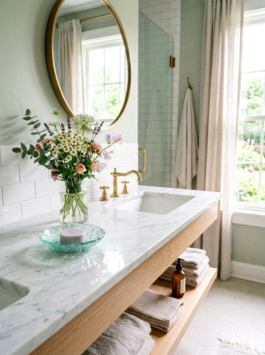 Glass Soap Dish Set - 25 Spring Bathroom Vanity Decor Ideas