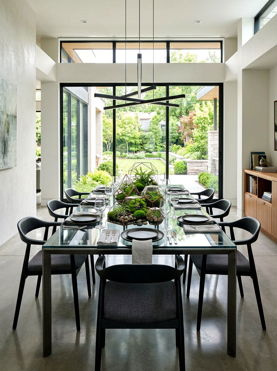 Glass Terrarium Centerpiece - 25 Spring Nature Table Ideas