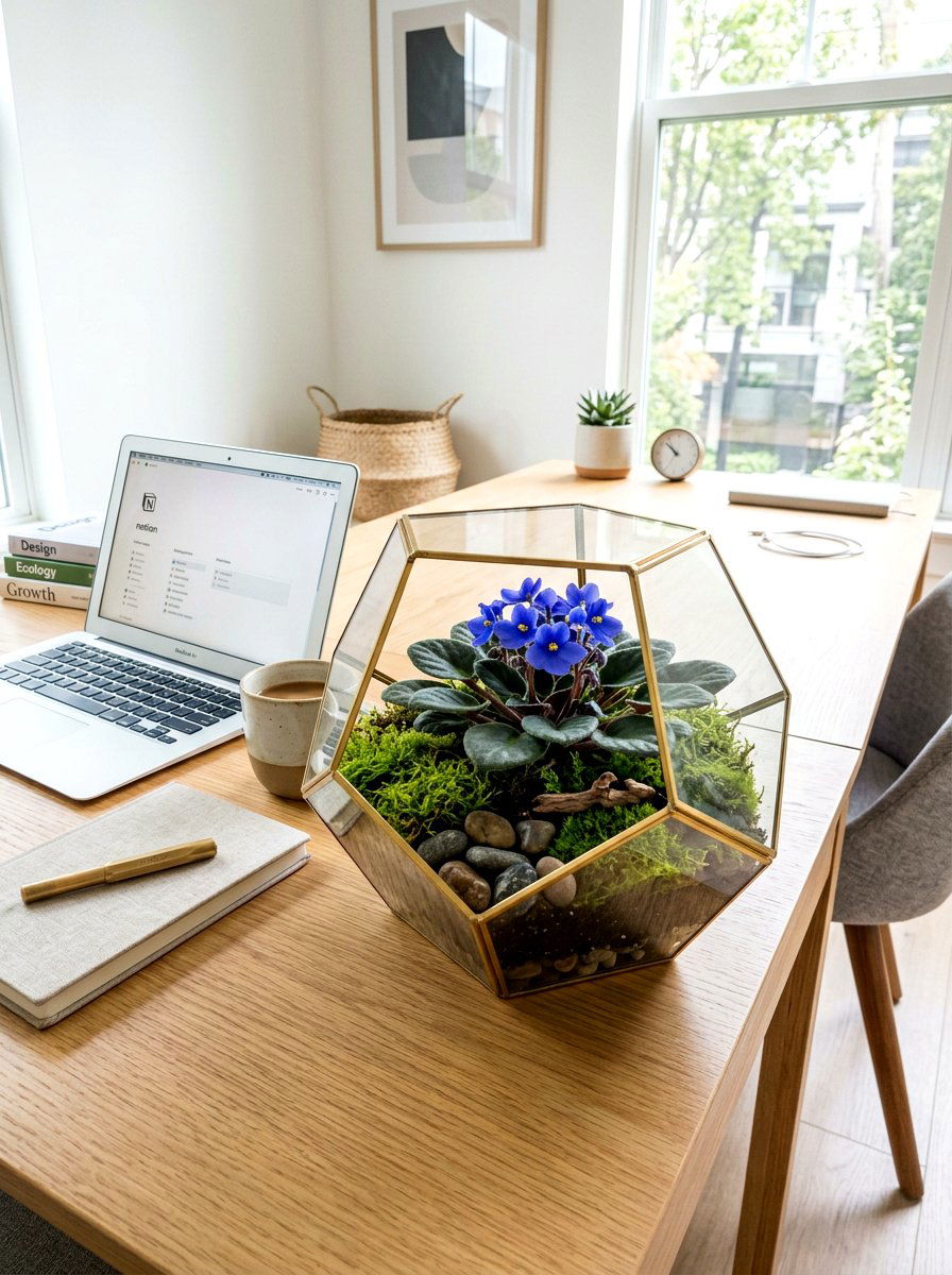 Glass Terrarium Display - 25 Spring African Violet Display Ideas