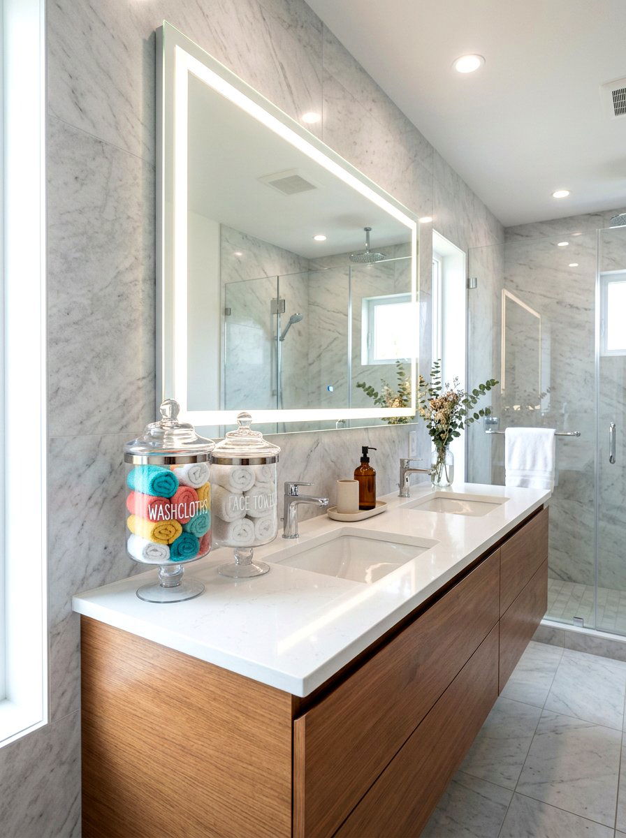 Glass Towel Jars - 25 Spring Towel Display Ideas