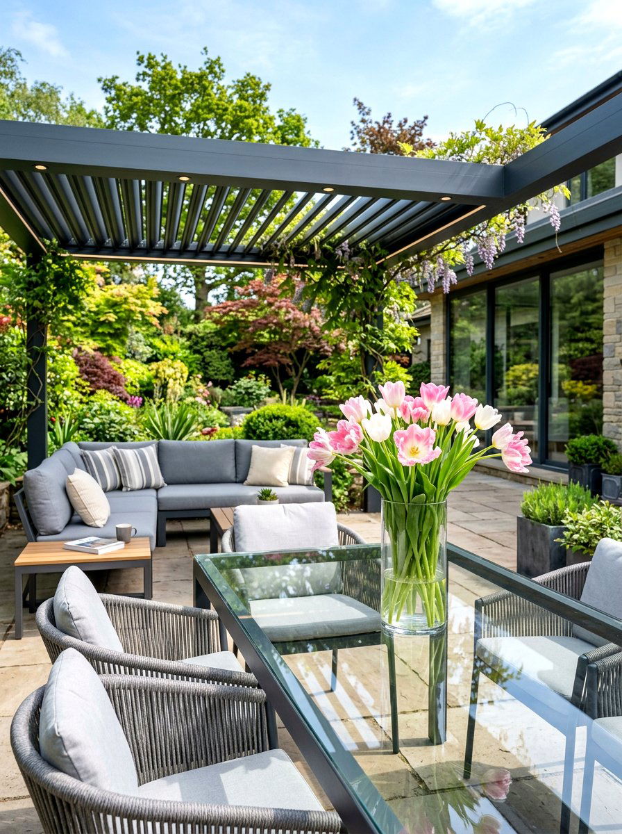 Glass Tulip Vase - 25 Spring Patio Table Centerpiece Ideas